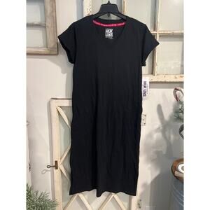 NWT  Muk Luks size small black midi dress with pockets